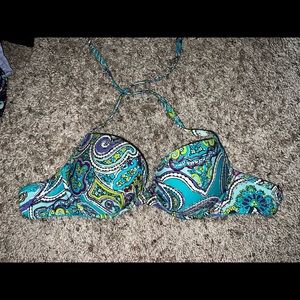 Paisley blue push up bikini